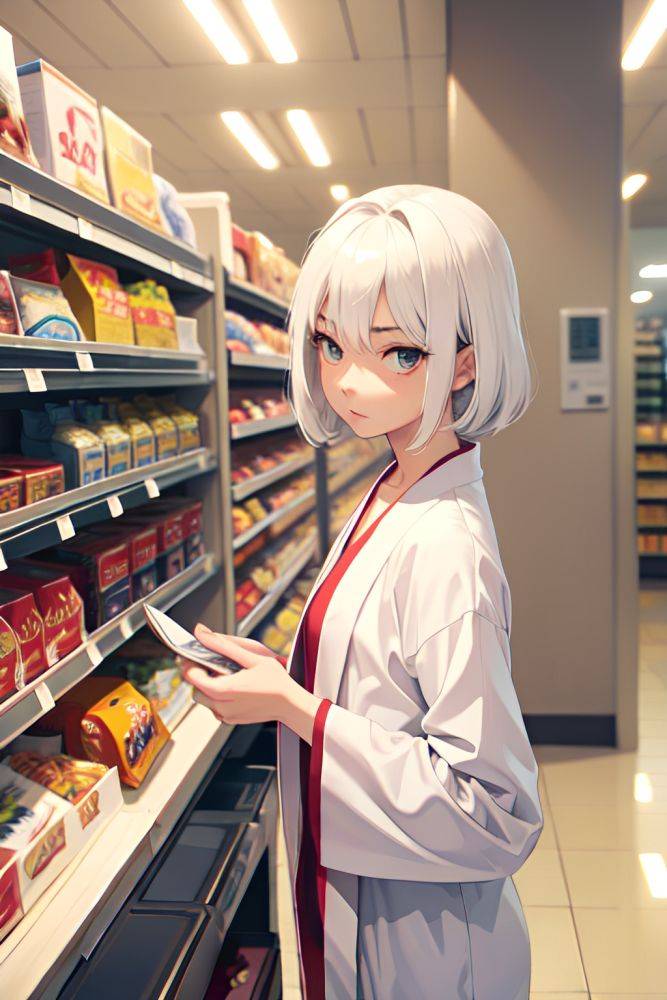 Anime Skinny Small Tits 50s Age Serious Face White Hair Straight Hair Style Light Skin Warm Anime Grocery Side View Bathing Bathrobe 3687929505619688144 - AI Hentai - #main