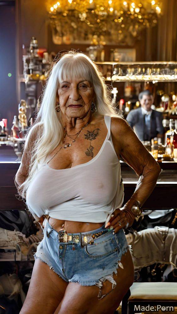 Tattoos caucasian piercing gigantic boobs woman tank top handjob AI porn - #main