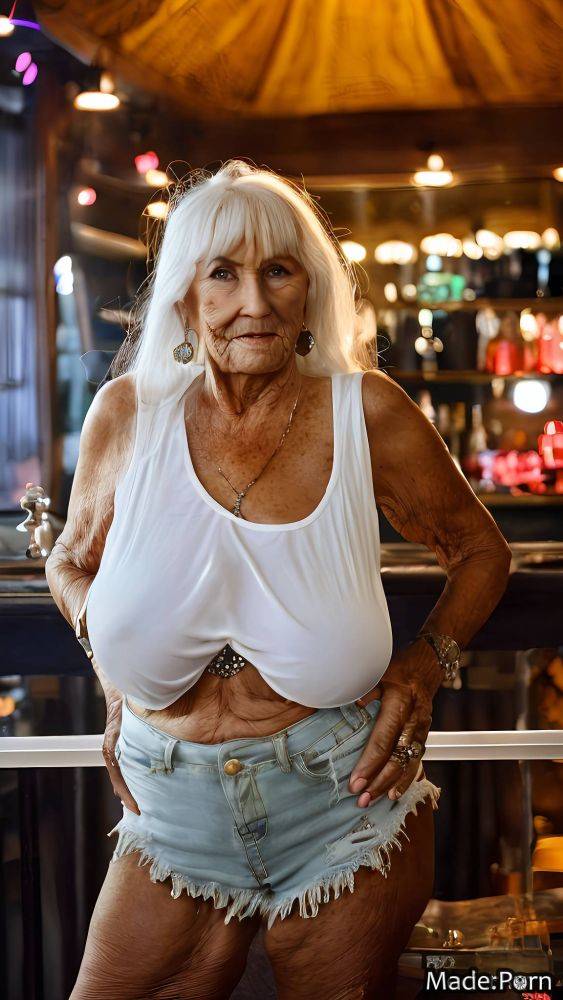 Long hair jewelry woman club made emo white hair AI porn - #main