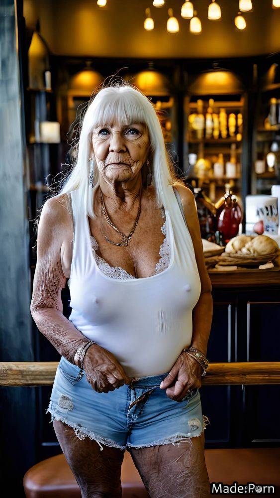 Long hair caucasian club emo saggy tits tank top bangs hair AI porn - #main