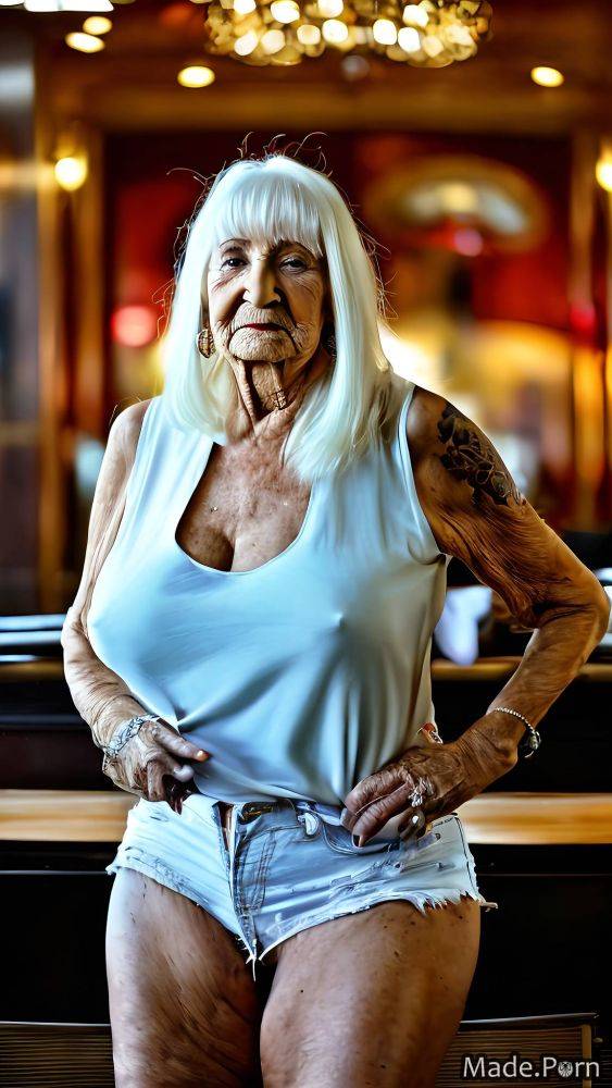Jewelry tank top woman emo bangs hair slutty tattoos AI porn - #main