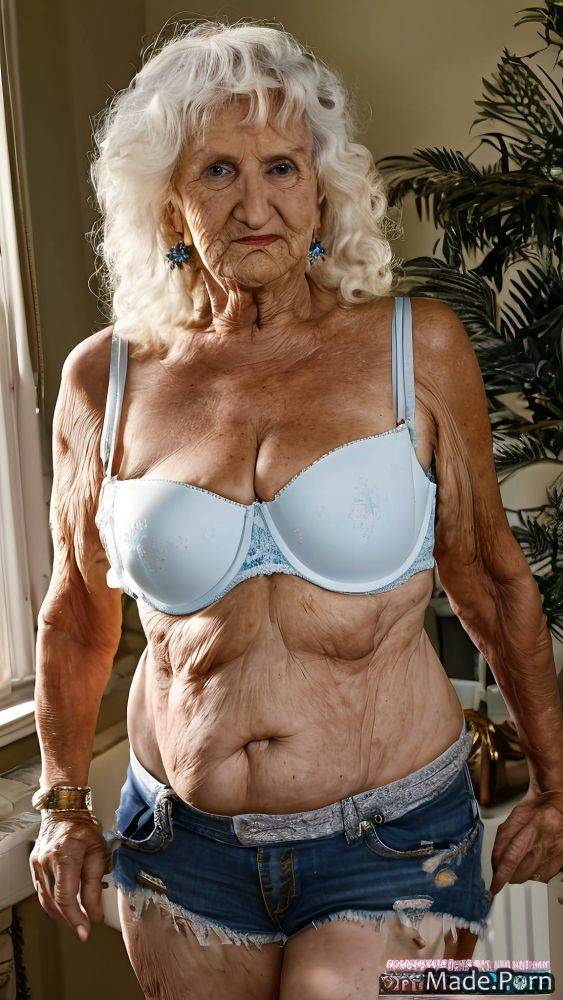 Indoors caucasian daisy dukes slutty blonde looking at viewer long hair AI porn - #main