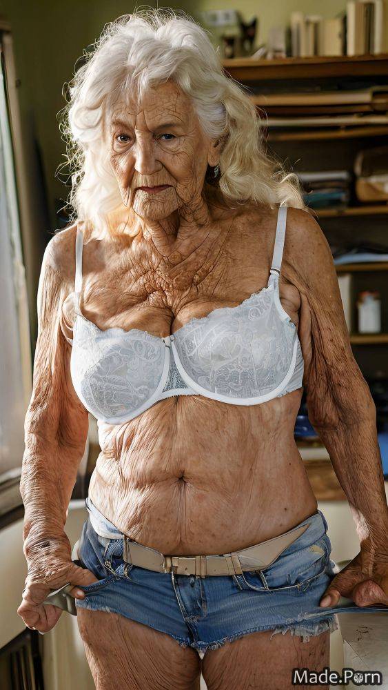 Caucasian woman slutty tank top looking at viewer 90 daisy dukes AI porn - #main