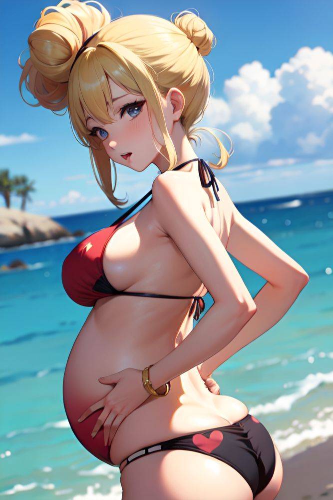 Anime Pregnant Small Tits 70s Age Seductive Face Blonde Hair Bun Hair Style Light Skin Illustration Casino Back View On Back Bikini 3691354313573511912 - AI Hentai - #main