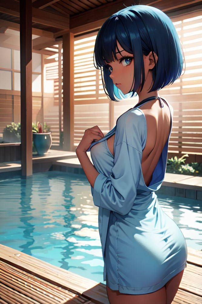 Anime Skinny Small Tits 18 Age Orgasm Face Blue Hair Bobcut Hair Style Dark Skin Dark Fantasy Onsen Back View Yoga Bathrobe 3691408428014344961 - AI Hentai - #main