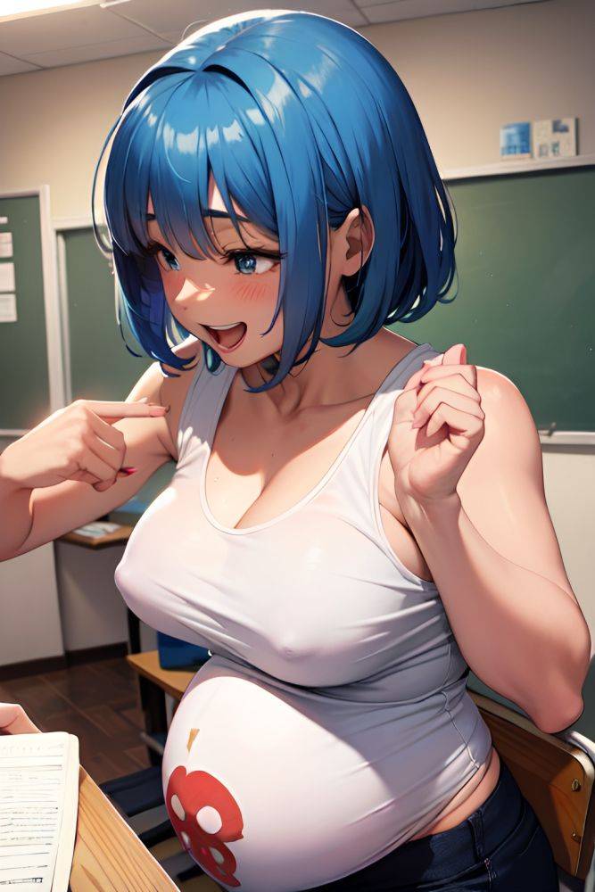 Anime Pregnant Small Tits 40s Age Laughing Face Blue Hair Bangs Hair Style Dark Skin Warm Anime Snow Front View Working Out Teacher 3691497336432581470 - AI Hentai - #main