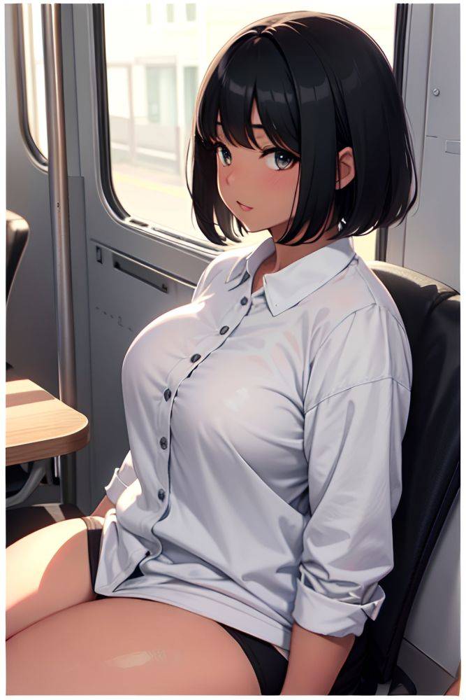 Anime Chubby Small Tits 30s Age Seductive Face Black Hair Bobcut Hair Style Dark Skin Black And White Bus Side View On Back Teacher 3691508933016069036 - AI Hentai - #main