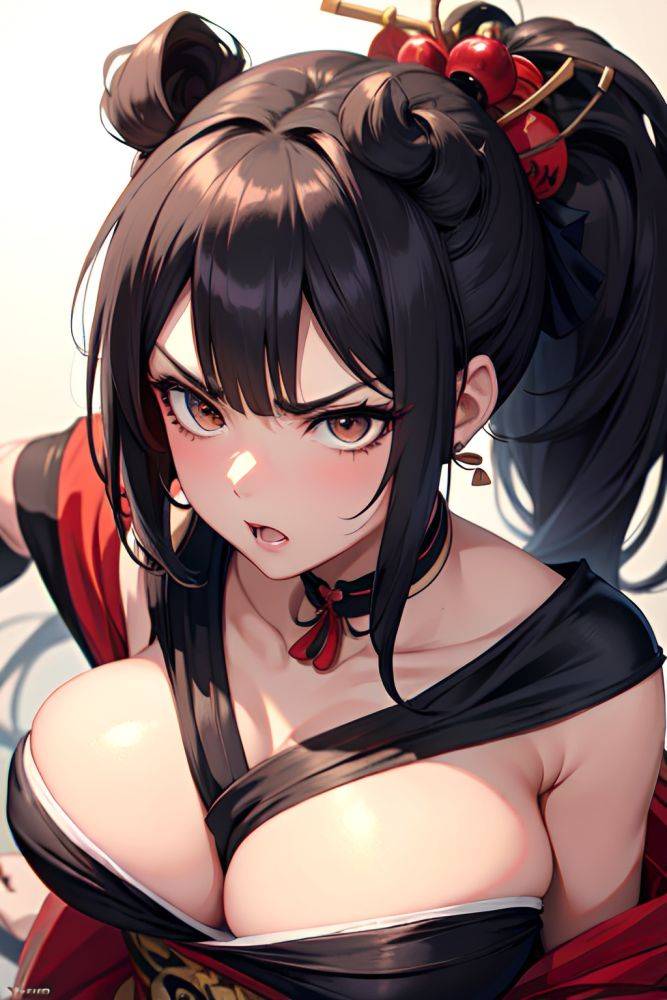 Anime Skinny Huge Boobs 60s Age Angry Face Black Hair Ponytail Hair Style Dark Skin Crisp Anime Party Close Up View Cumshot Geisha 3691655820727001974 - AI Hentai - #main