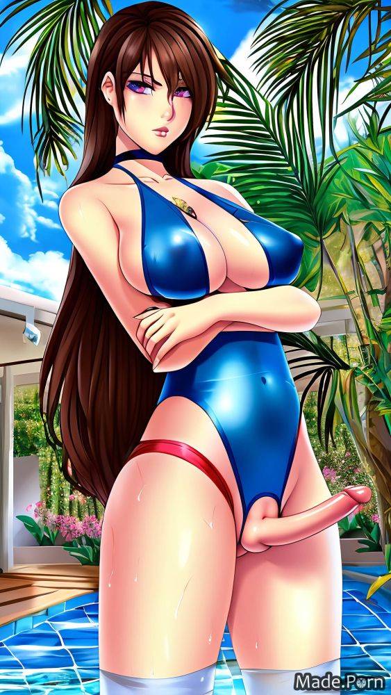 Thighs panty pull bent over standing choker anime collarbone AI porn - #main