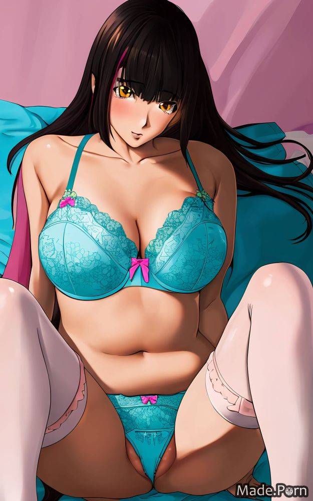 Black hair push-up bra close up anime cotton fully clothed thong AI porn - #main