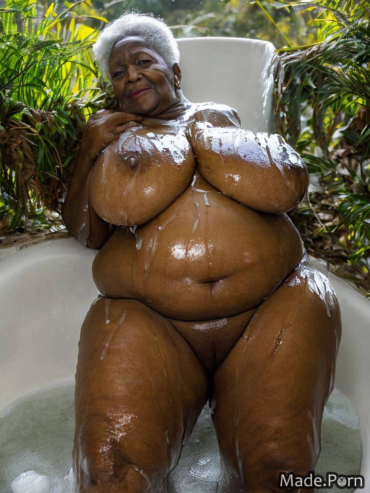 Woman african american huge boobs bbw oiled body 90 saggy tits AI porn - #main