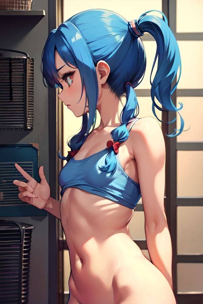 Anime Skinny Small Tits 70s Age Sad Face Blue Hair Pigtails Hair Style Light Skin Skin Detail (beta) Prison Side View T Pose Teacher 3692378661117406647 - AI Hentai - #main