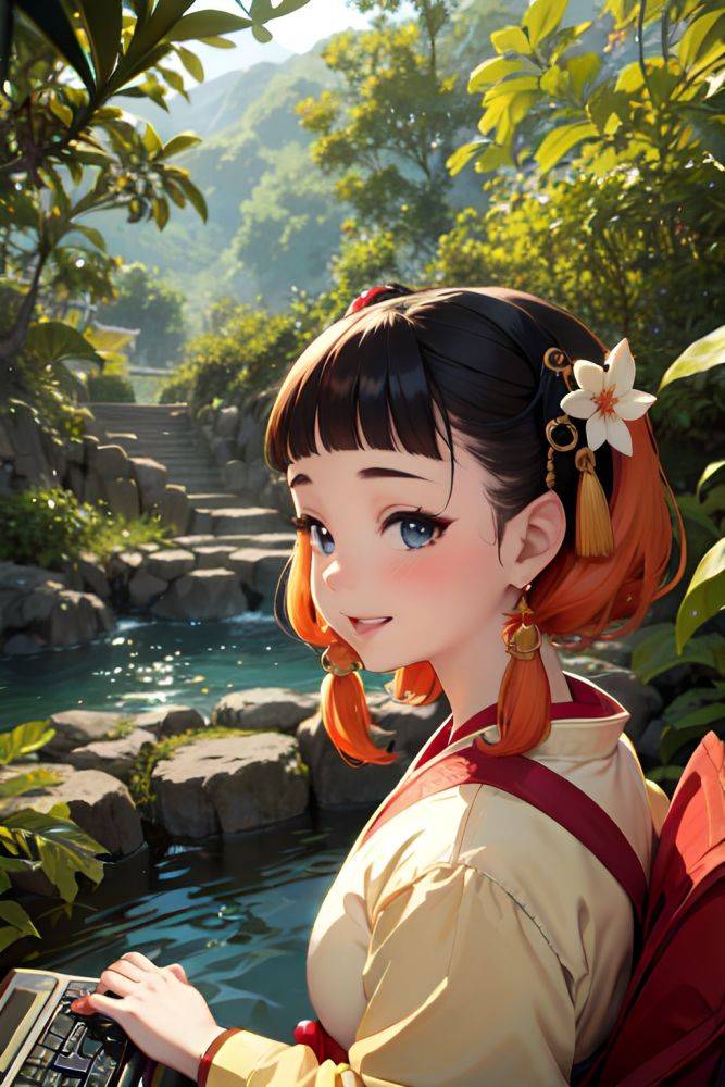 Anime Chubby Small Tits 18 Age Happy Face Ginger Straight Hair Style Light Skin Vintage Jungle Side View Gaming Geisha 3692525549000102892 - AI Hentai - #main