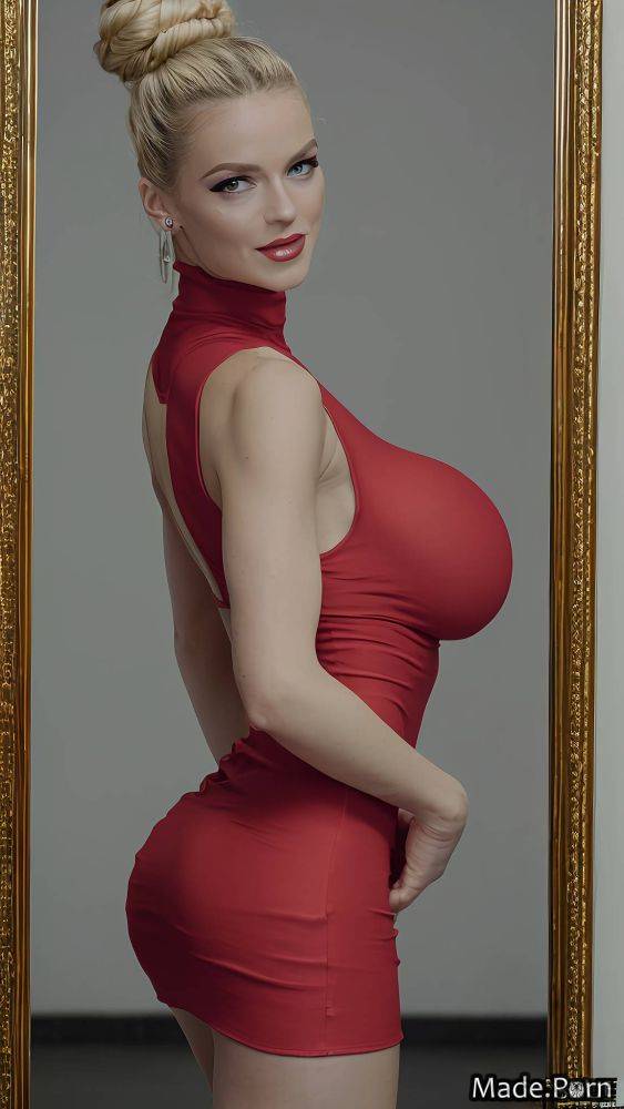 Busty bracelet gymnast flashing tits perfect boobs looking at viewer earrings AI porn - #main