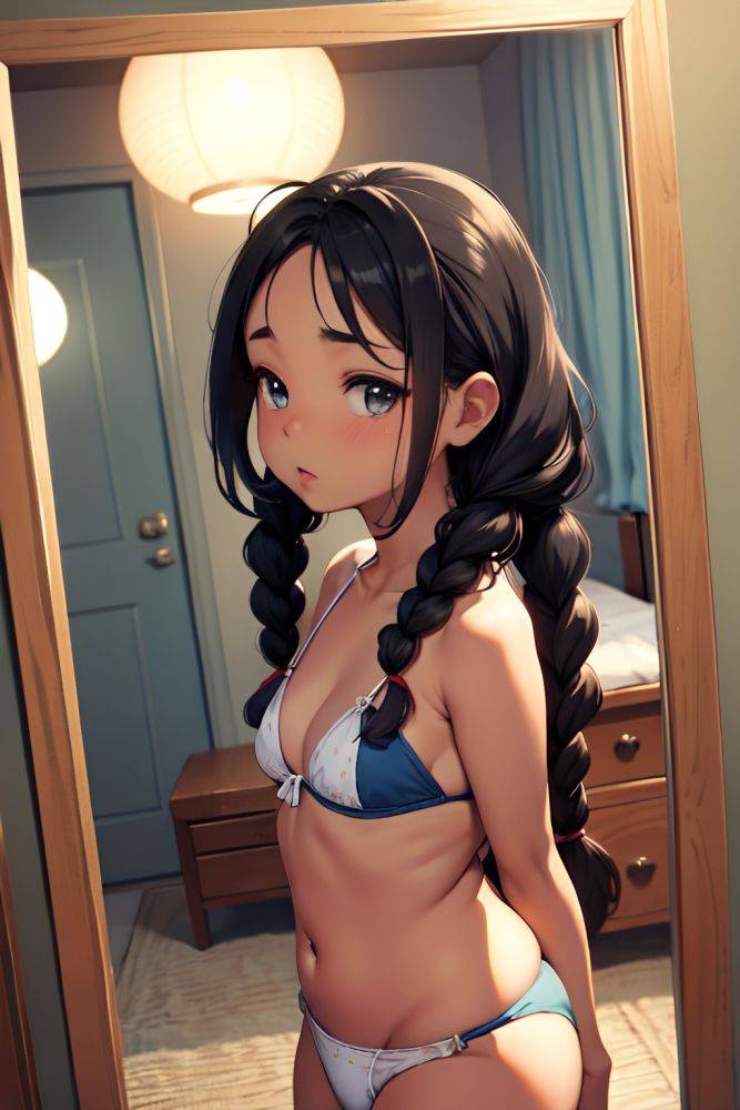 Anime Chubby Small Tits 40s Age Seductive Face Brunette Braided Hair Style Dark Skin Mirror Selfie Moon Side View Sleeping Bikini 3688037738796891649 - AI Hentai - #main