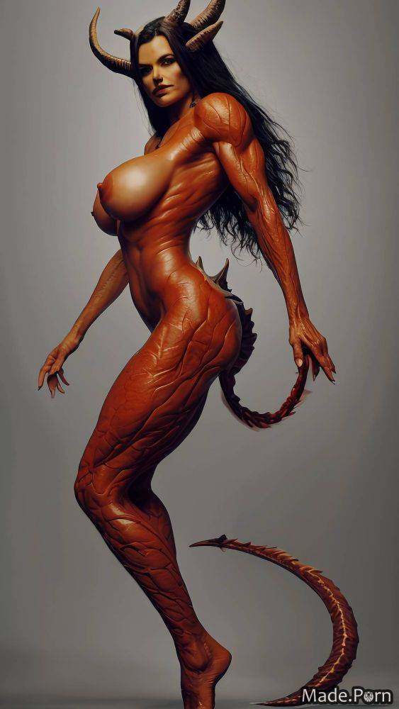 Bodypaint yellow big hips thighs red demon horns devil AI porn - #main