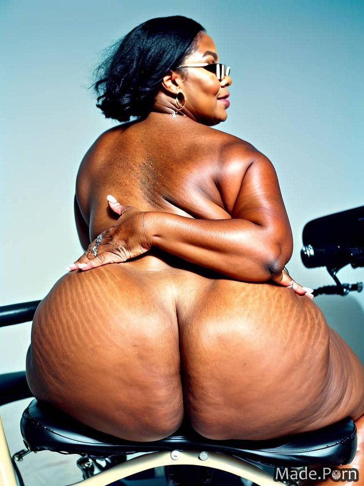 Big ass headphones african american sunglasses looking back ssbbw sitting AI porn - #main