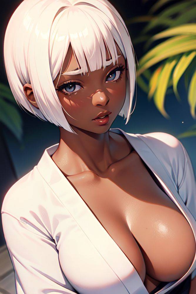 Anime Muscular Small Tits 60s Age Orgasm Face White Hair Bobcut Hair Style Dark Skin Film Photo Oasis Close Up View Yoga Kimono 3689139396784071923 - AI Hentai - #main