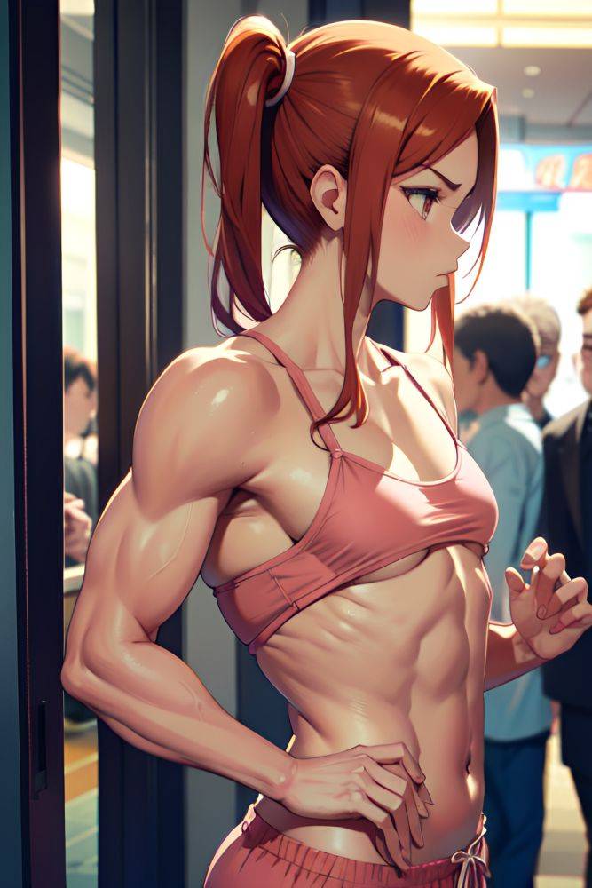 Anime Muscular Small Tits 50s Age Serious Face Ginger Pigtails Hair Style Dark Skin Soft + Warm Mall Side View On Back Pajamas 3696062456079912075 - AI Hentai - #main