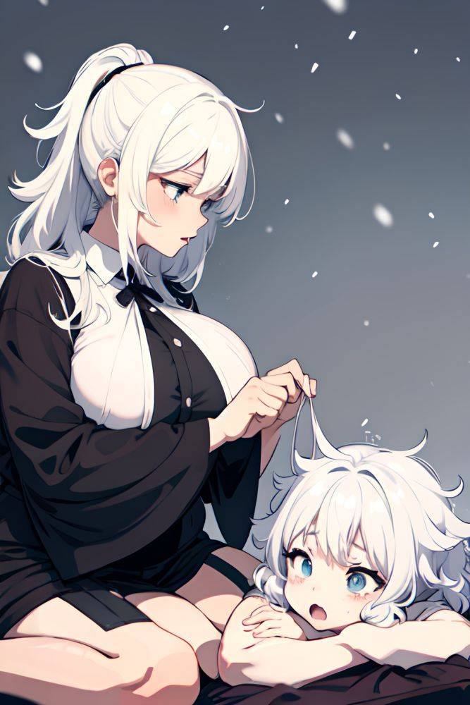 Anime Chubby Small Tits 70s Age Shocked Face White Hair Messy Hair Style Light Skin Black And White Snow Side View Massage Goth 3696132033598380835 - AI Hentai - #main