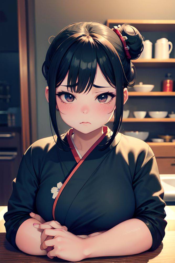 Anime Chubby Small Tits 40s Age Sad Face Black Hair Hair Bun Hair Style Dark Skin Cyberpunk Kitchen Close Up View Cumshot Geisha 3696151363098877966 - AI Hentai - #main