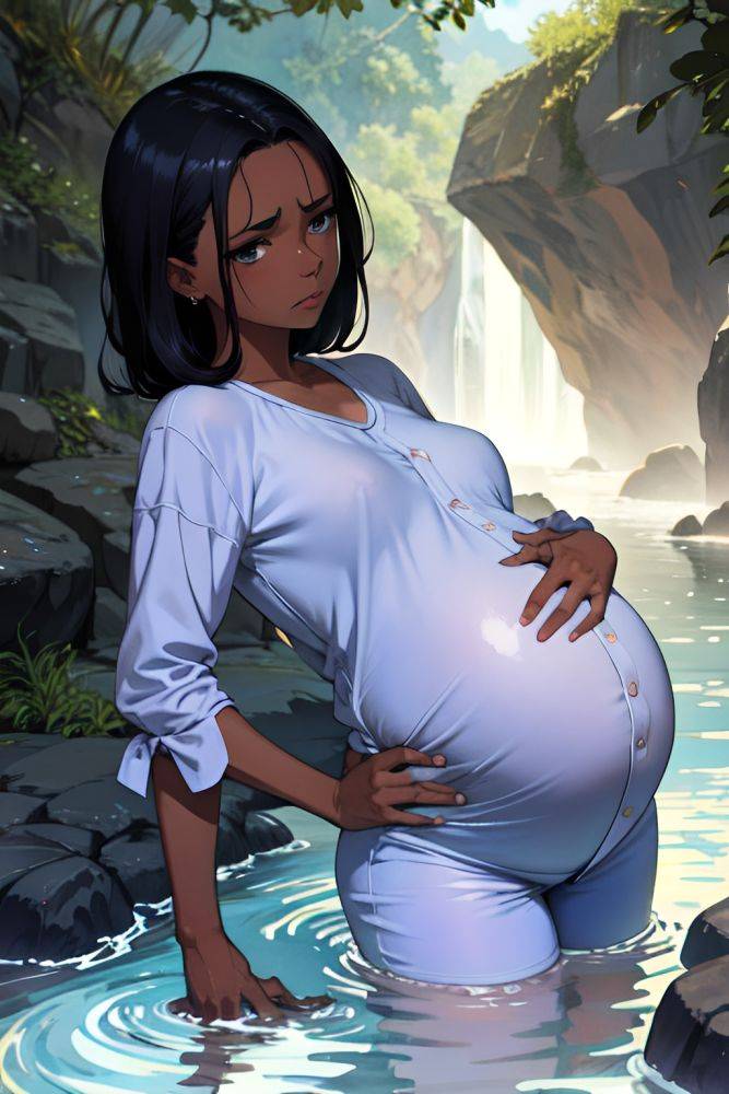 Anime Pregnant Small Tits 60s Age Sad Face Black Hair Slicked Hair Style Dark Skin Watercolor Cave Back View Bathing Pajamas 3696209343010324656 - AI Hentai - #main