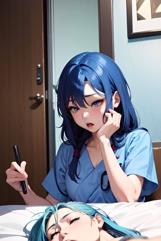 Anime Busty Small Tits 18 Age Shocked Face Blue Hair Straight Hair Style Light Skin Charcoal Bathroom Close Up View Sleeping Nurse 3696263461746090121 - AI Hentai - #main