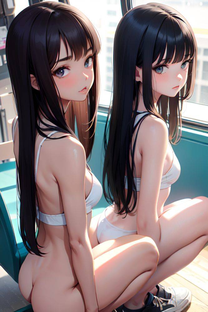 Anime Skinny Small Tits 18 Age Pouting Lips Face Brunette Bangs Hair Style Dark Skin Soft + Warm Bus Back View Squatting Teacher 3696522447234492697 - AI Hentai - #main