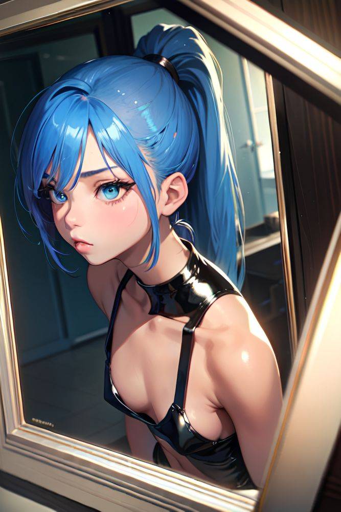 Anime Skinny Small Tits 18 Age Pouting Lips Face Blue Hair Ponytail Hair Style Dark Skin Mirror Selfie Street Side View Sleeping Latex 3696970841669546221 - AI Hentai - #main