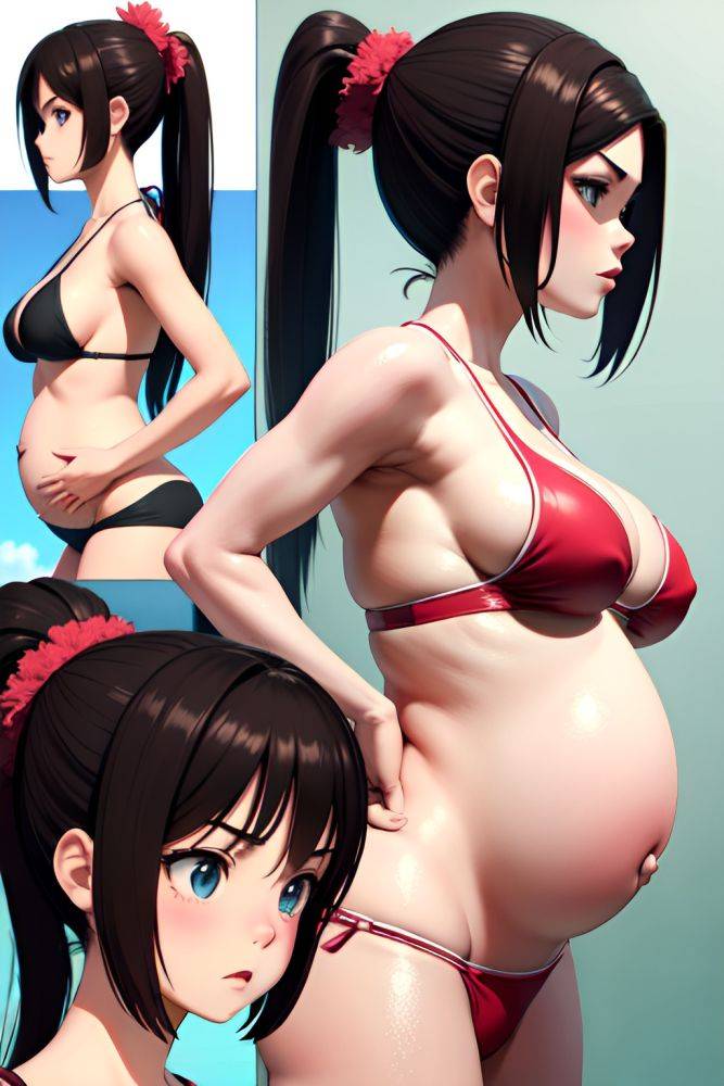 Anime Pregnant Small Tits 20s Age Angry Face Brunette Ponytail Hair Style Light Skin 3d Club Side View Working Out Bikini 3697554528813461755 - AI Hentai - #main