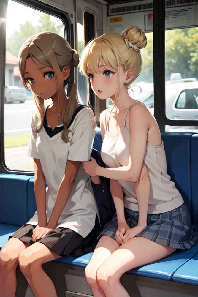 Anime Skinny Small Tits 60s Age Sad Face Blonde Hair Bun Hair Style Dark Skin Soft Anime Bus Front View Bathing Schoolgirl 3697655030623783172 - AI Hentai - #main