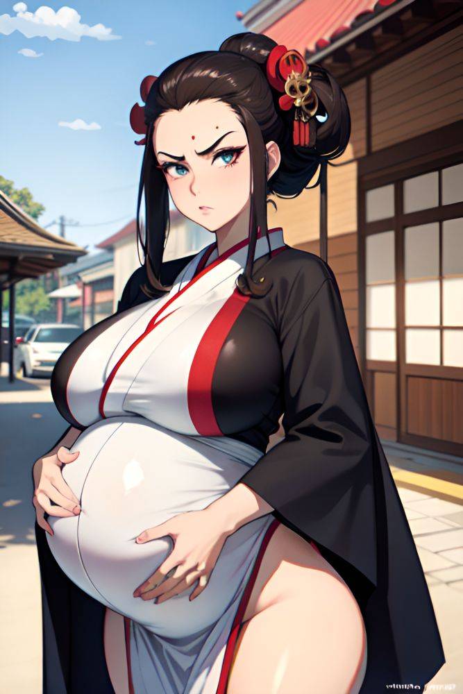 Anime Pregnant Huge Boobs 70s Age Serious Face Brunette Slicked Hair Style Light Skin Charcoal Car Front View T Pose Geisha 3697995192461149482 - AI Hentai - #main