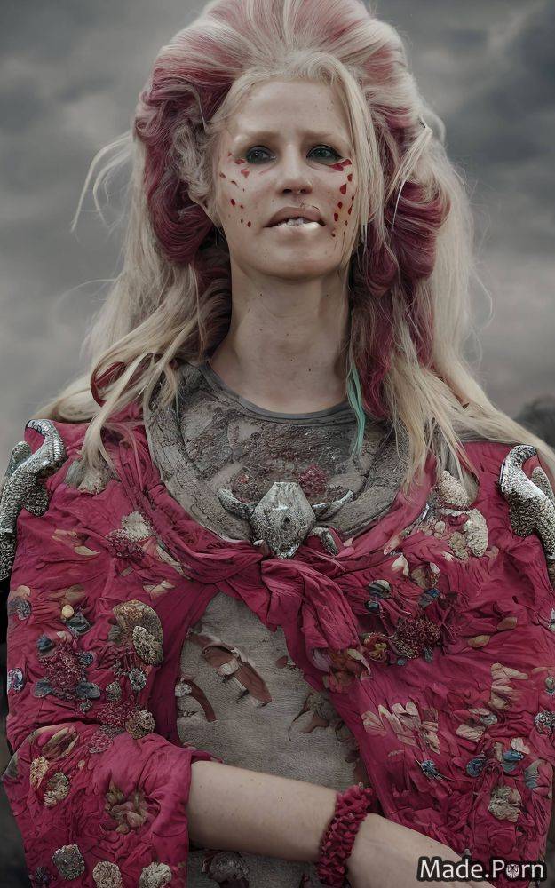 Fisheye laughing catacombs pink alien planet multicolored hair green AI porn - #main