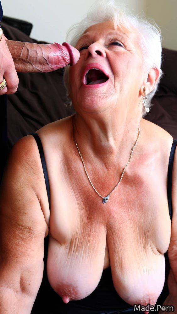 Feared woman 90 gray white hair natural tits deepthroat AI porn - #main