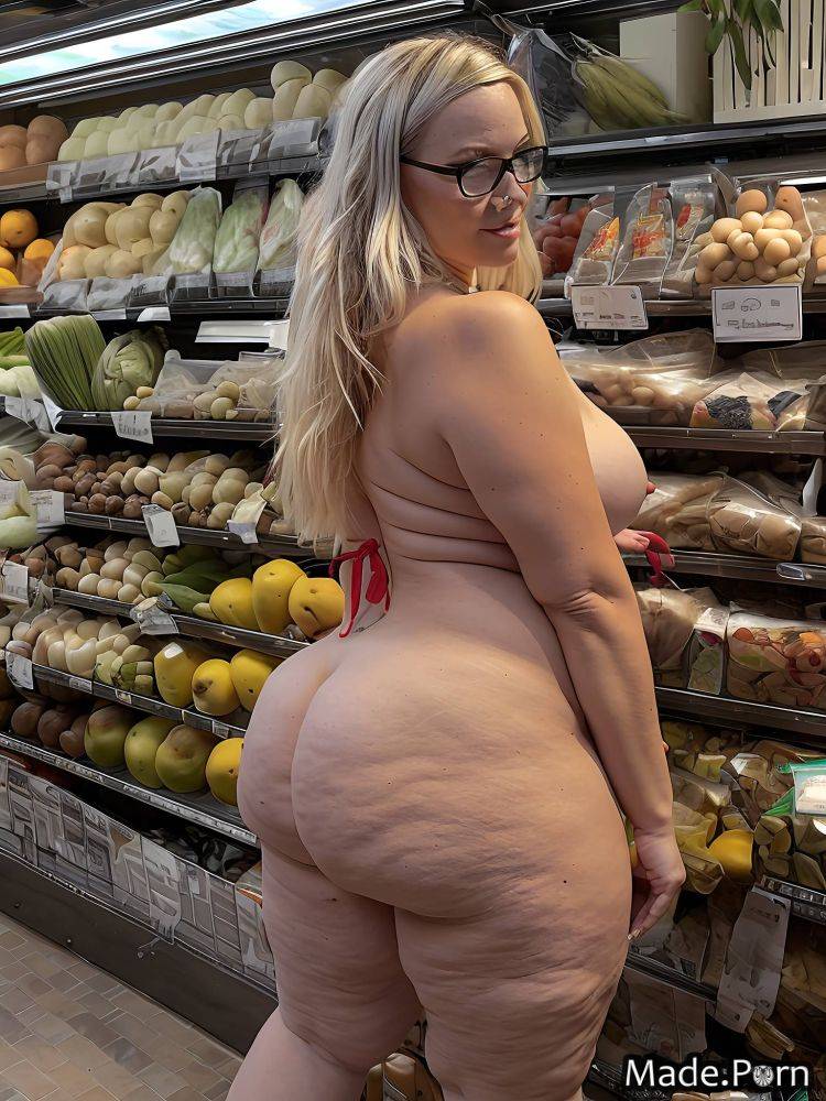 Gigantic boobs bbw seduction woman german grocery store oiled body AI porn - #main