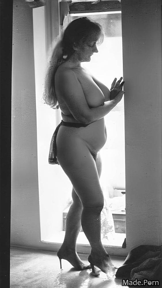 Woman hairy open shirt snow nude topless thick AI porn - #main