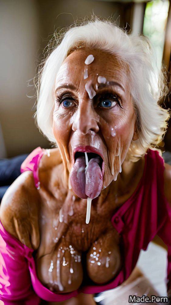 Wife indoors cum in mouth flashing tits facial open shirt saggy tits AI porn - #main