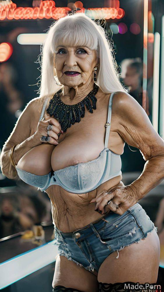 Slutty woman white hair daisy dukes 90 goth made AI porn - #main
