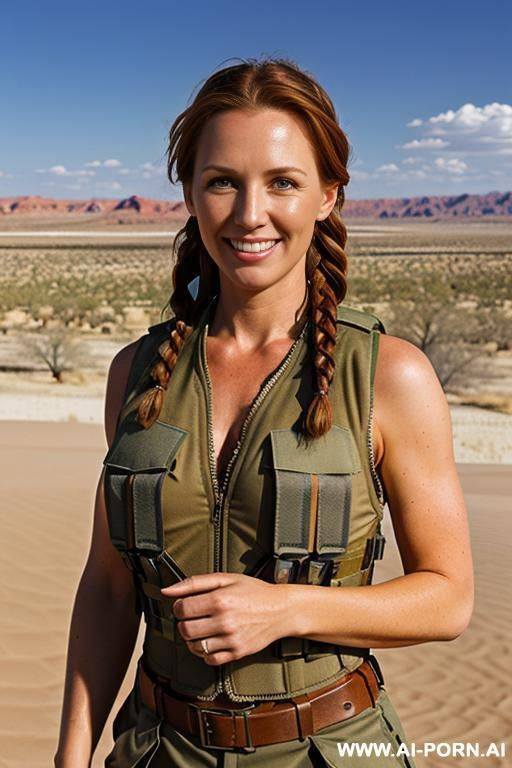 (place: desert), (clothes: military, bulletproof vest) - #main