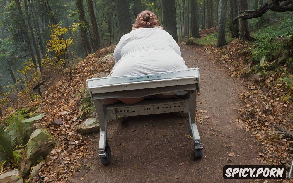 ugly fat grandma, hairy pussy, very old ssbbw, spreading legs on the forest - #main