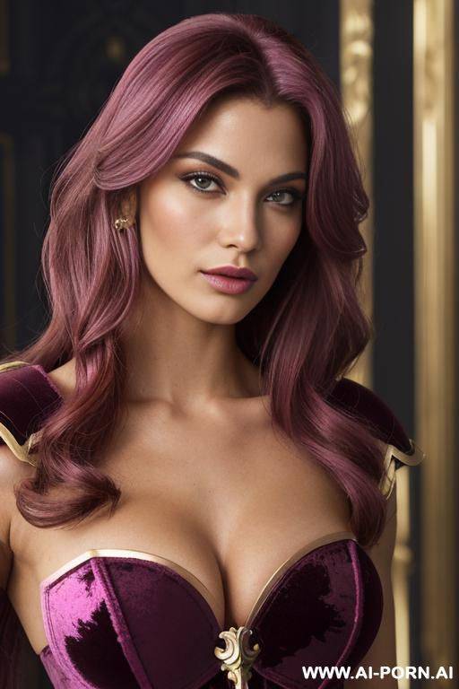 (highest quality) solo, (pretty face) (two-toned hair) ((long hair)) (extremely pretty) ((close-up)) ((wearing velvet-top)) ((she is tanned)) ((graceful lady)) (((she is invoking massive tempest))) - #main