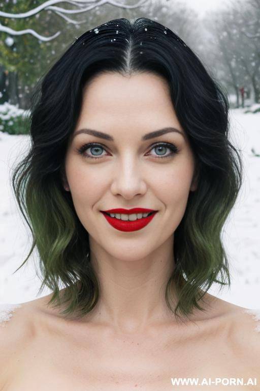 (very old), (snow white skin), (red lips), (green eyes), smiling - #main