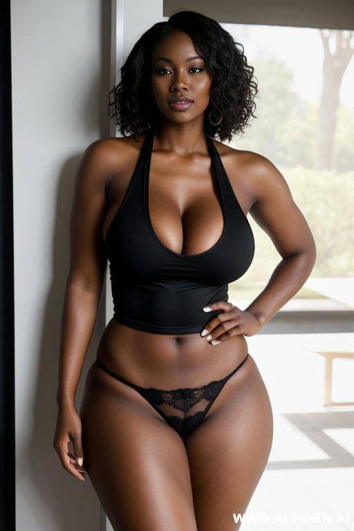 black woman with huge cleavage in tank top - #main