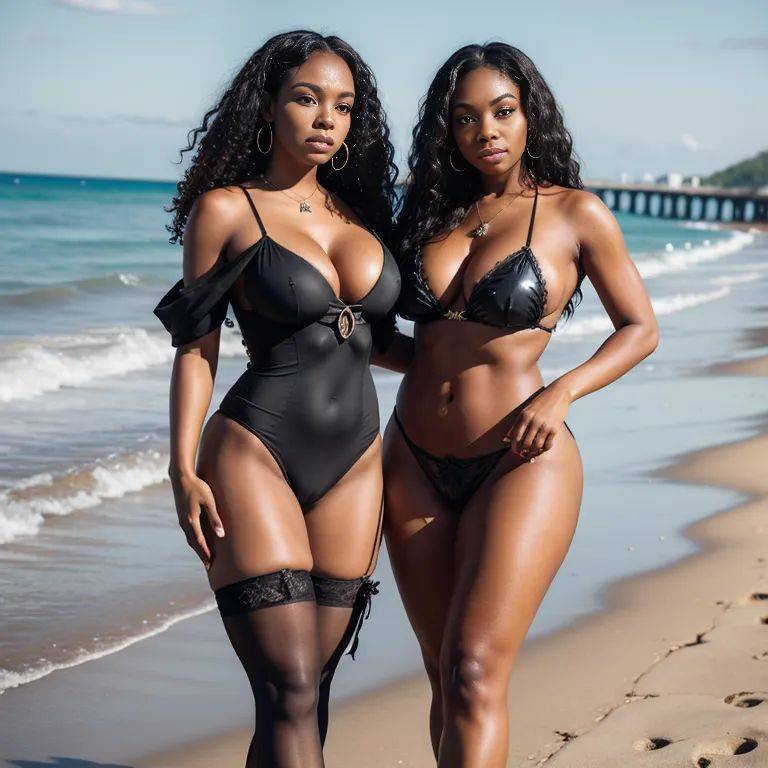 black people, ,(2women:2),twenties,(RAW photo, best quality, masterpiece:1.1), (realistic, photo-realistic:1.2), ultra-detailed, ultra high res, physically-based rendering,long hair,curly hair,beautiful,happy,huge - #main