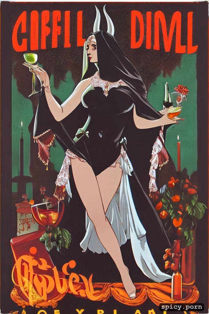 cappiello, old, orange, lithograph, poster, full body, red, vintage style - #main