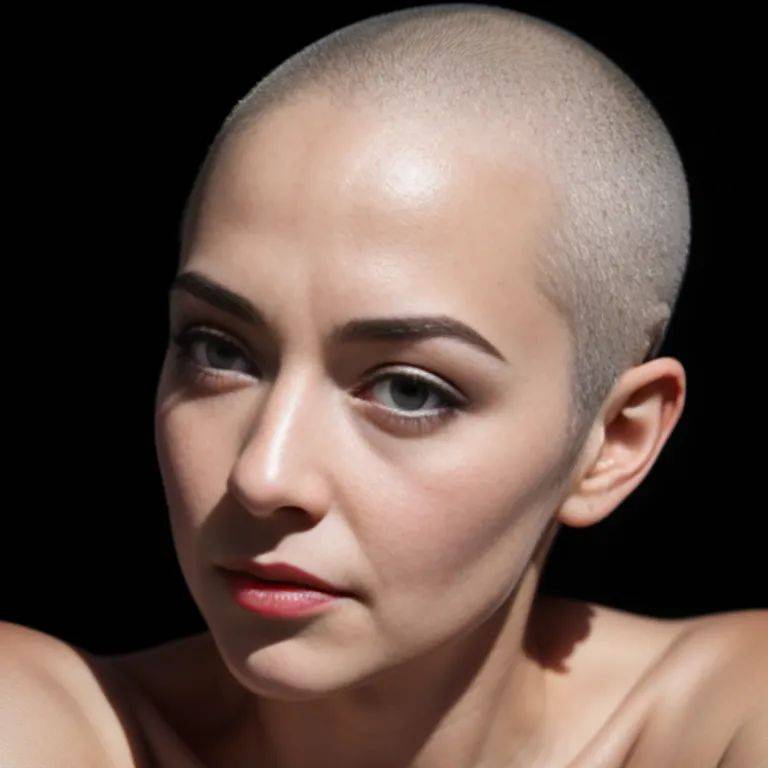 woman,thirties,(RAW photo, best quality, masterpiece:1.1), (realistic, photo-realistic:1.2), ultra-detailed, ultra high res, physically-based rendering,short hair,bald,grey hair,(adult:1.5) - #main