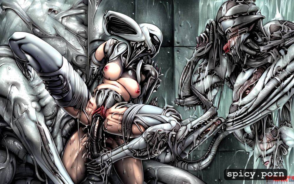 male xenomorph, creampie, glistening, giger style, pools of cum - #main