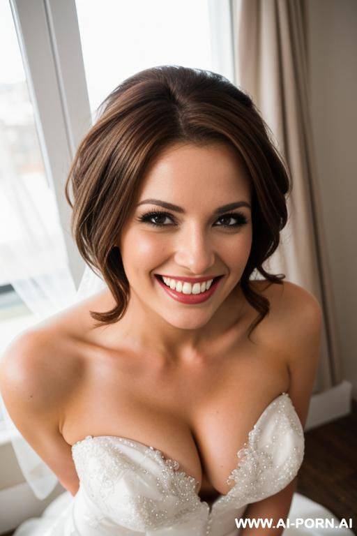 bride, short, brown hair - #main