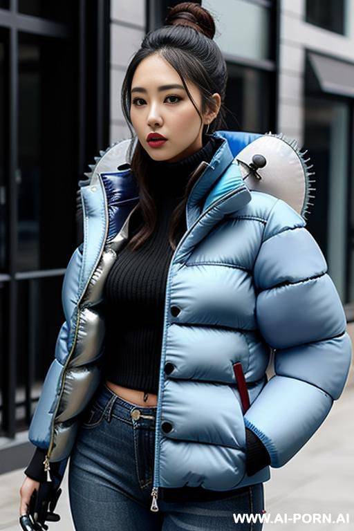 (((thick blue puffer jacket))) - #main