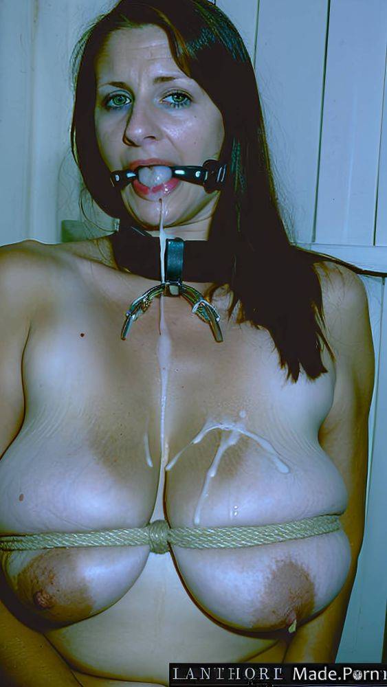 Rope spanking ball gag 40 bondage cum on tits collar AI porn - #main